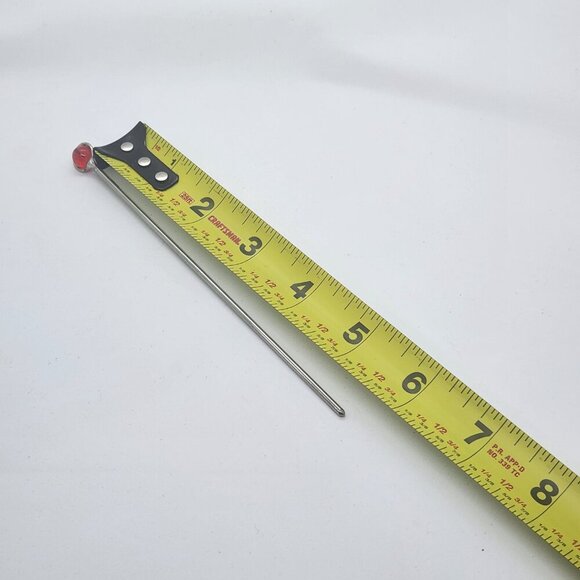 Caged 5/16" Round Red Glass and 5" Steel Hair Stick - Picture 5 of 5